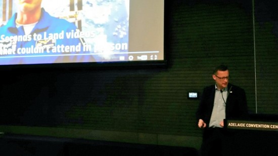 Remco giving a speech at one of the SpaceUp unconferences
